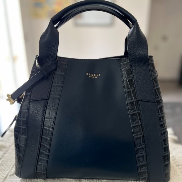 Radley London Baylis Road Faux Croc Medium Multiway Grab - Navy Blue- Never used - Picture 9 of 13